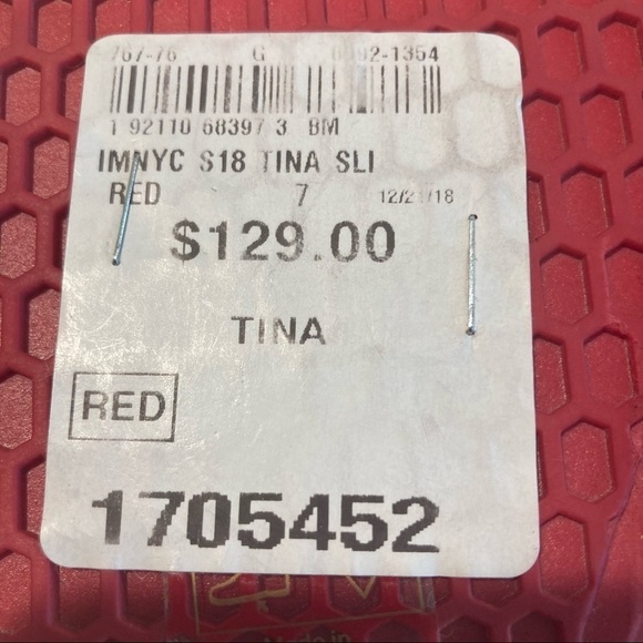 IMNYC Sz 7 Isaac Mizrahi Tina  Floral Slip On Vegan Leather Fabric Upper Sandals - Picture 7 of 10